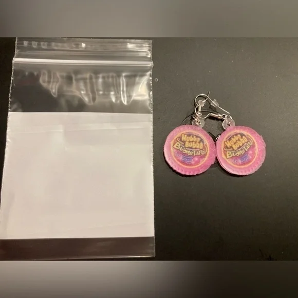 4/$25 Hubba Bubba Bubbletape bubble gum dangle earrings. NWOT. Super adorbs 😍 - Picture 2 of 4